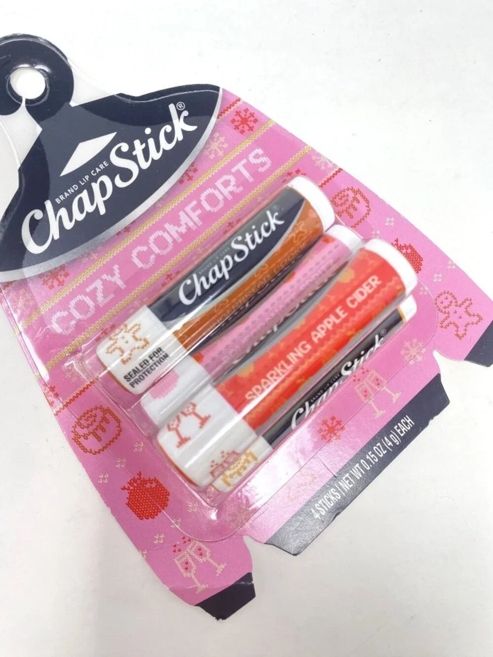 Chapstick Holiday Ugly Sweater Lip Balm Cozy Comforts 0.15oz/4ct Lip Balms